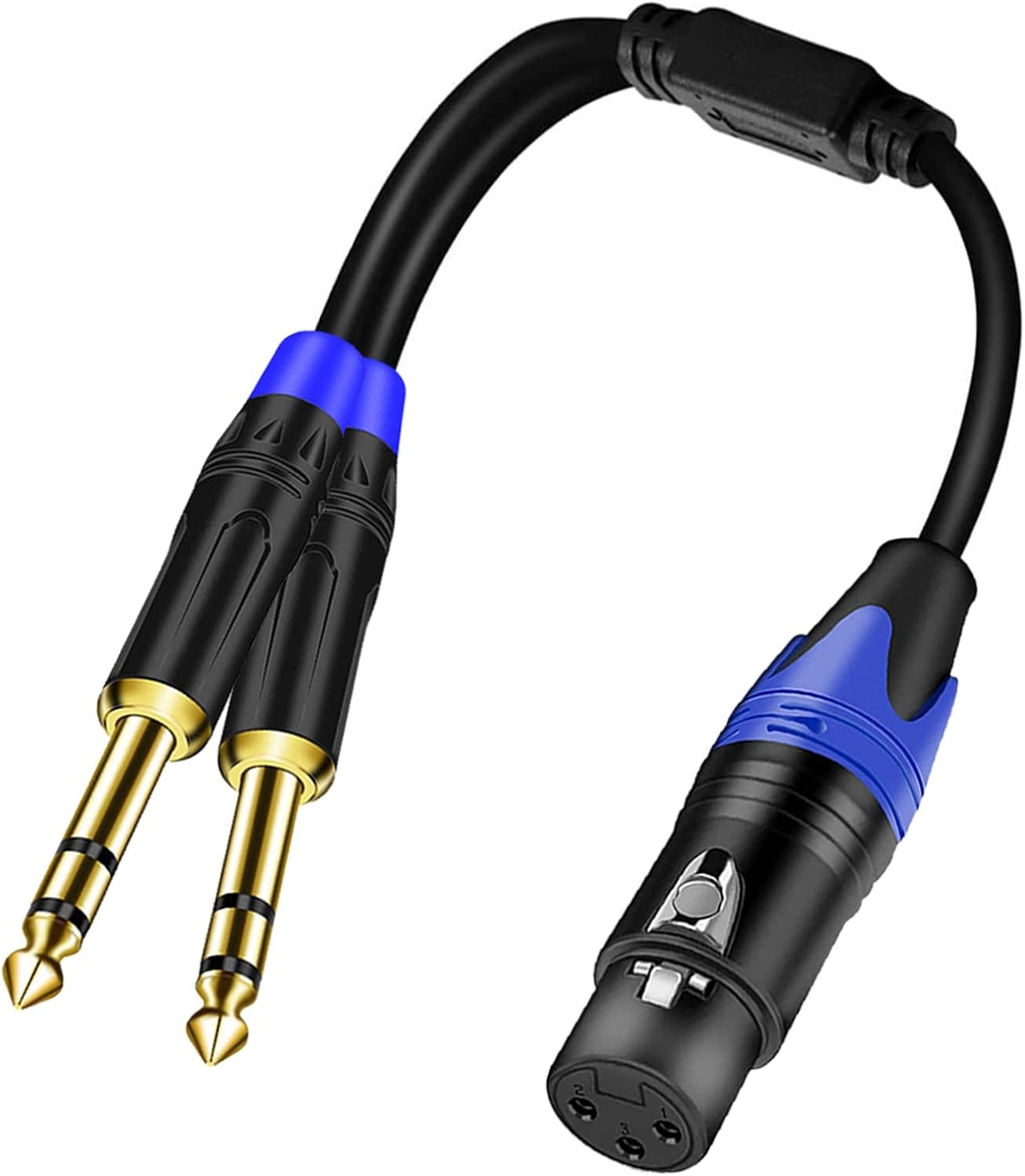 6.35mm Dual TRS to XLR Female Cable for Microphone, Mixer, Amplifier, 11.8inch,