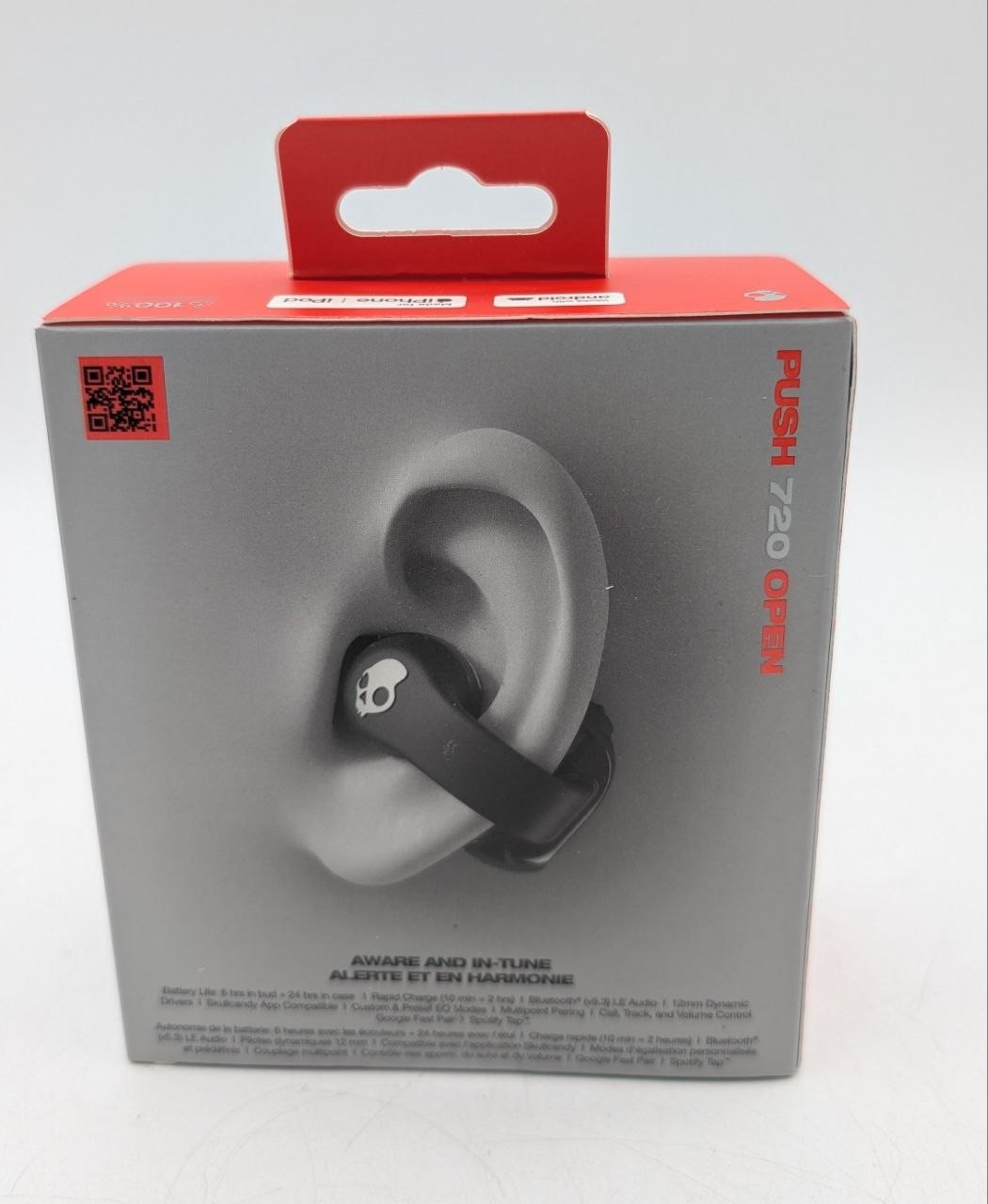 Skullcandy Push 720 Open Wireless Earbuds – Black/Silver