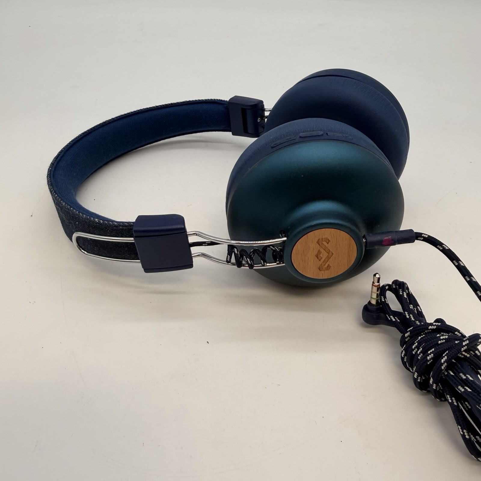 House of Marley Wired Over Ear Headphones Blue Wood CS-1120