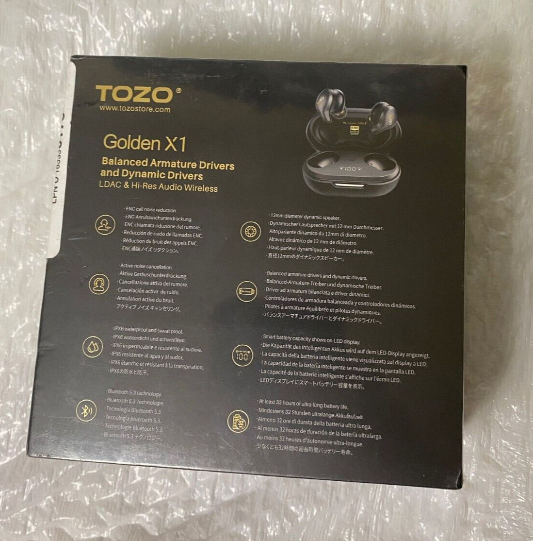 TOZO Golden X1 Wireless Bluetooth Headphones Galaxy Blue-FACTORY SEALED