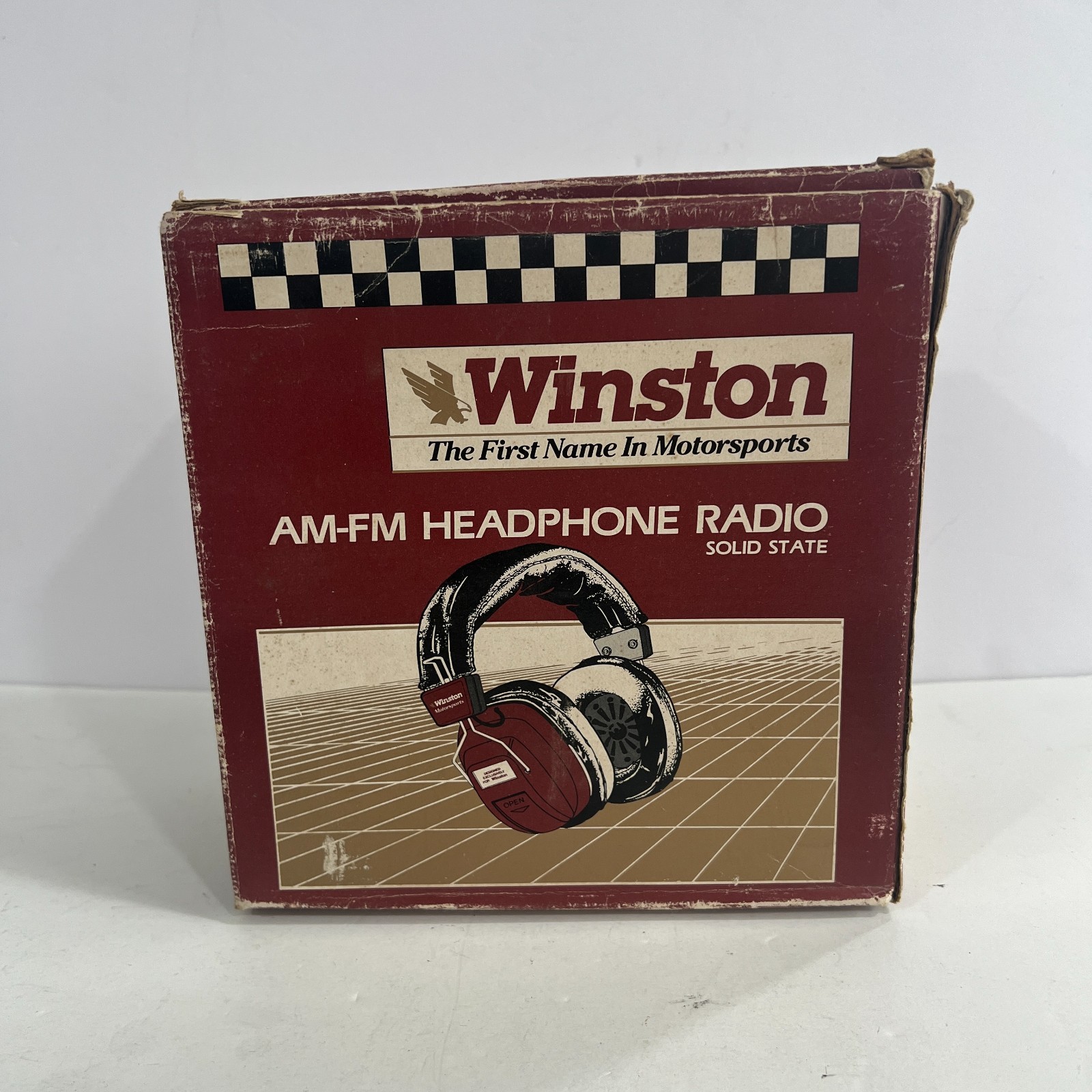 VINTAGE WINSTON MOTORSPORTS AM-FM OVER THE EAR HEADPHONES 60’S 70’s NOS NEW