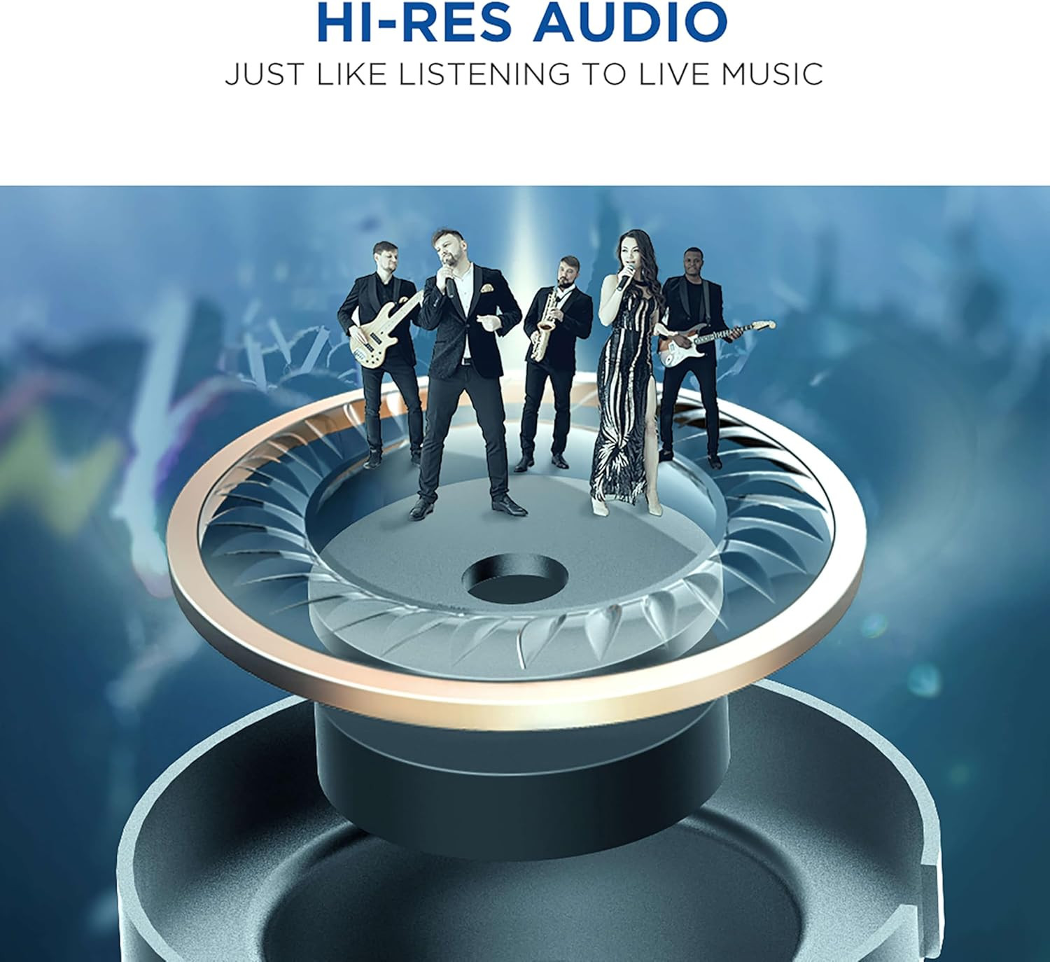 Triple Driver In-Ear Earphones Hi-Res Headphones with High Resolution, Bass Driv
