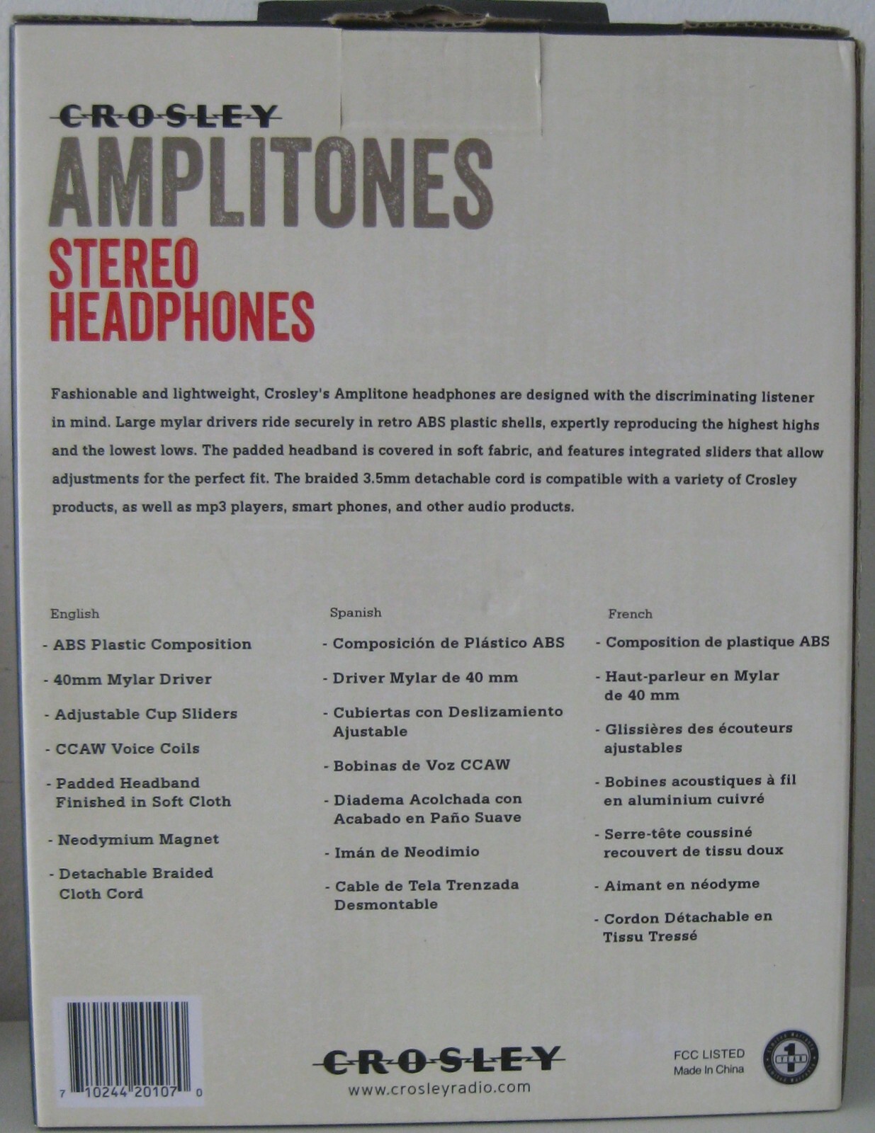 CROSLEY AMPLITONES STEREO HEADPHONES ORANGE NEW IN BOX RARE HBO VINYL PROMO