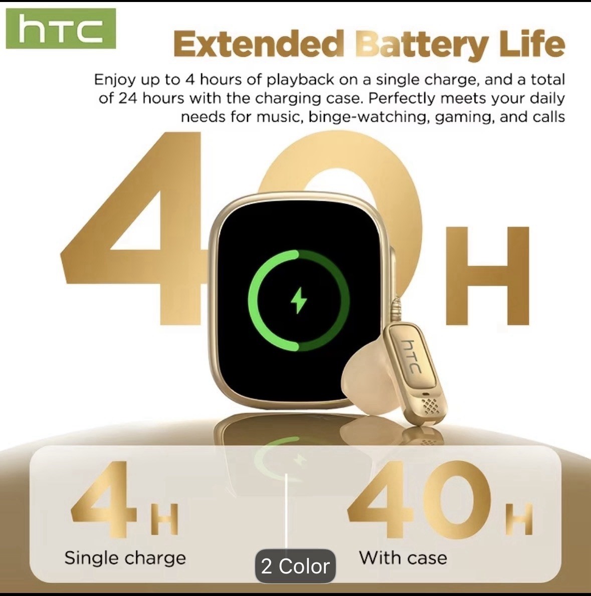 HTC NE72 AI Translator Open-Ear Wireless Headphones 134 Languages Translation