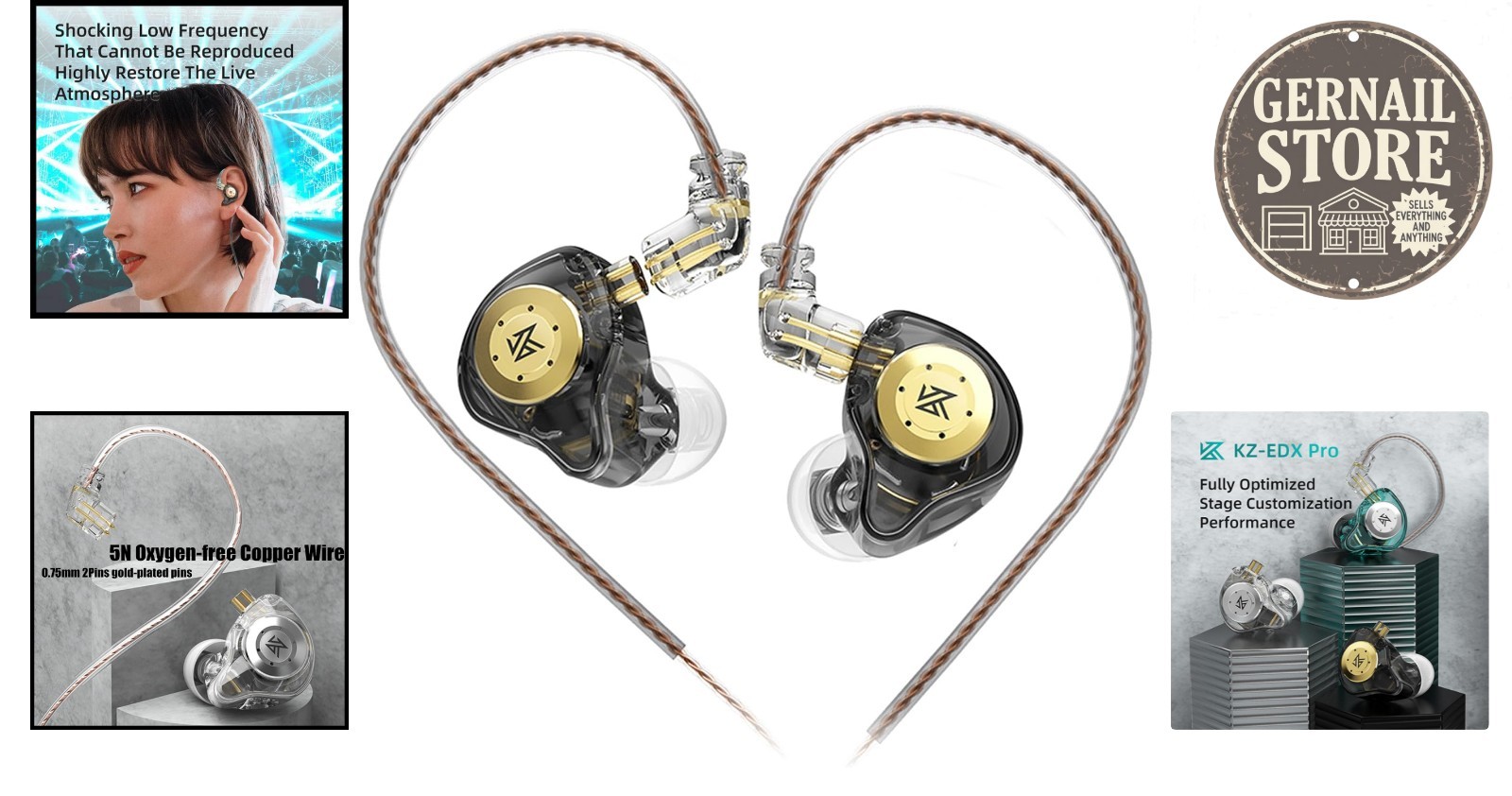 KZ EDX PRO Wired IEM Earphones – Powerful Bass, Sound Isolation, Stylish Black