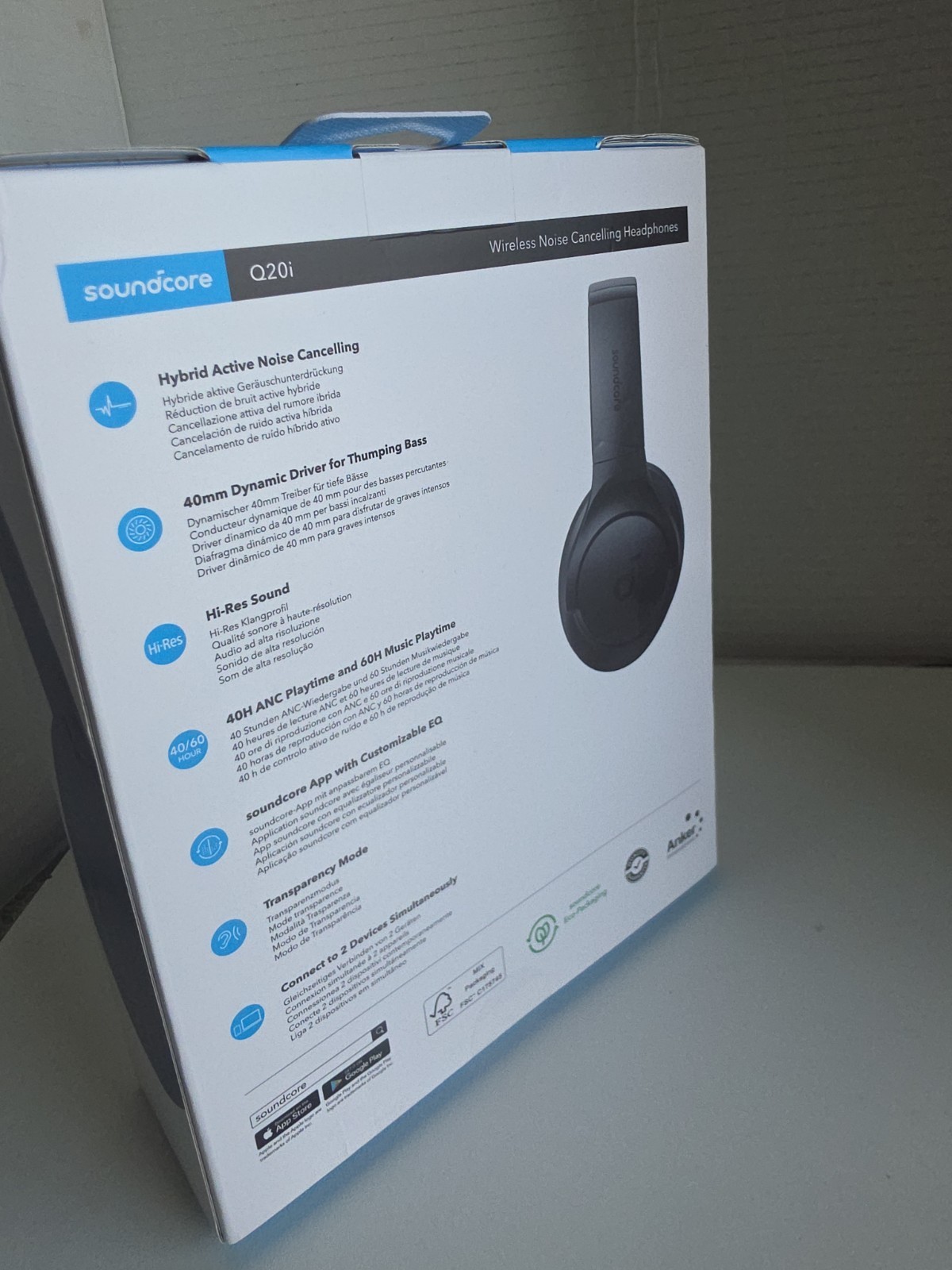 Soundcore Q20i Over Ear Hybrid Active Noise Cancelling Headphones – Black