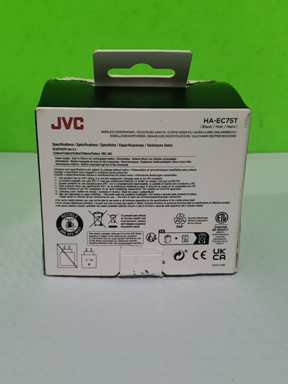 JVC Fitness Series True Wireless/Noise Canceling + HA-EC75T Black ( Open Box)