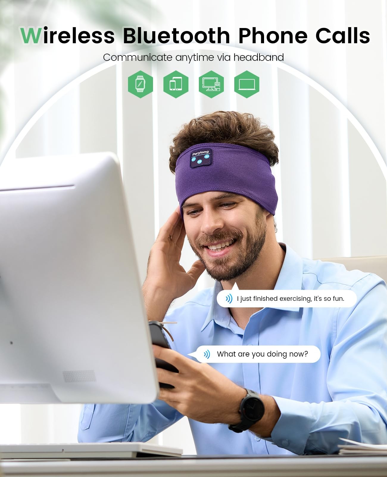 Sleep Headphones Bluetooth Headband – Yoga, Unisex, with Immersive Stereo Sou…