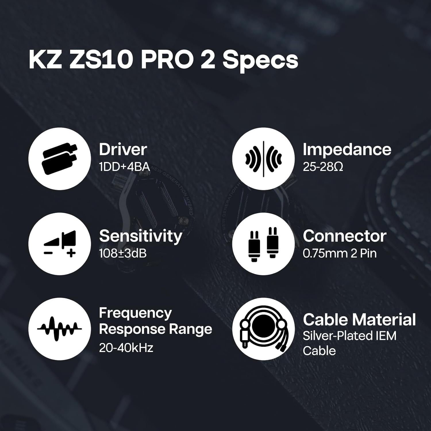 KZ ZS10 Pro 2 Silver-plated Cable | Audiophile IEM