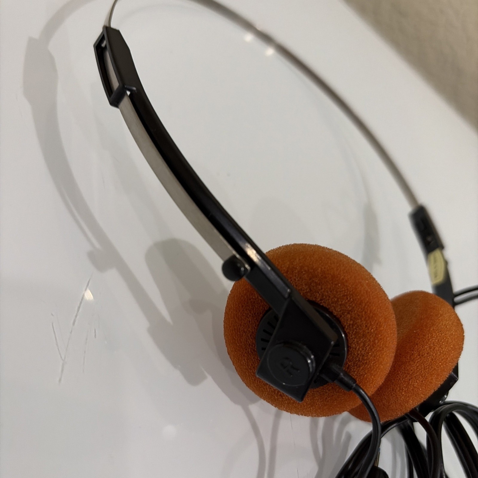 Vintage Wired Adjustable Headphones Lot Black & Orange