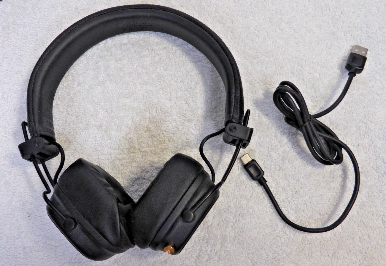 Marshall – Major IV Wireless On-Ear Bluetooth Foldable Headphones – Black (VG)