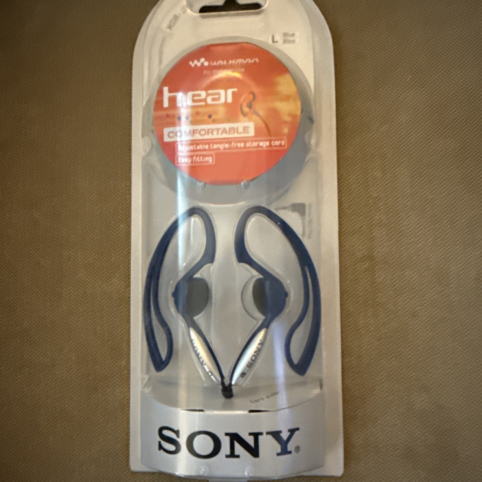 Vintage 2001 Sony MDR-J10 Vertical In Ear Clip On Headphones Blue Large New