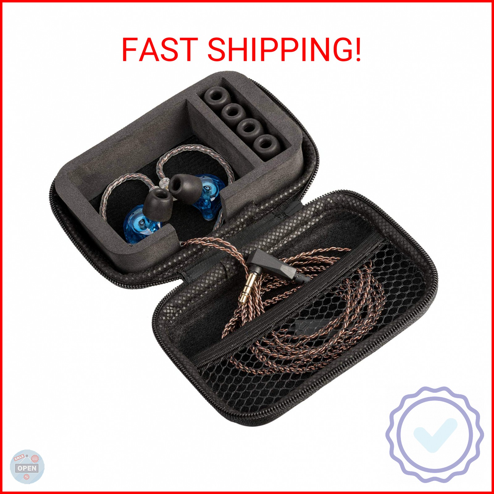 IEM Case for in-Ear Monitors, Headphones & Earbuds – EVA Travel Storage Bag for