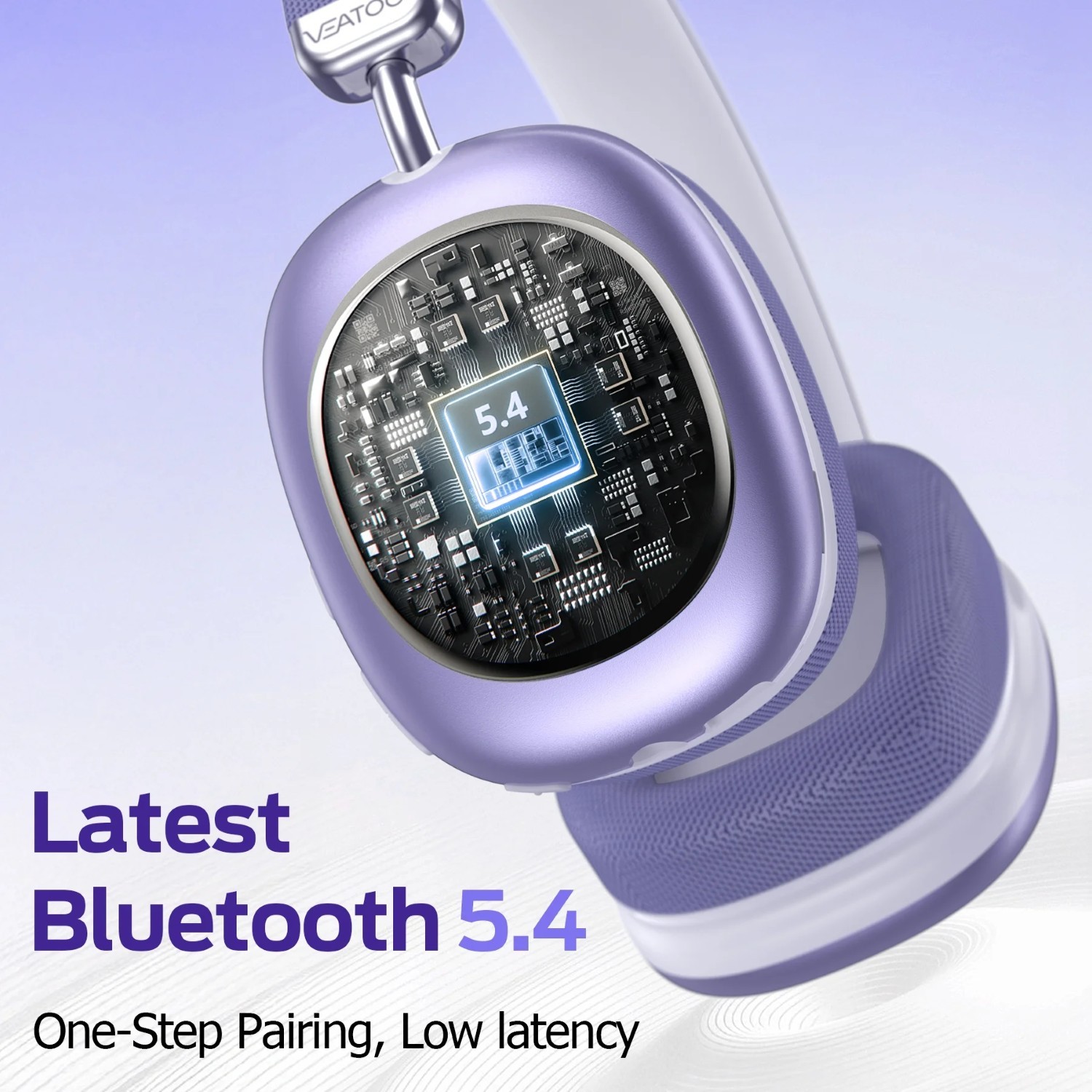 VEAT00L BT1632 Bluetooth Headphones Over Ear, 65Hrs Playtime Wireless Headphones