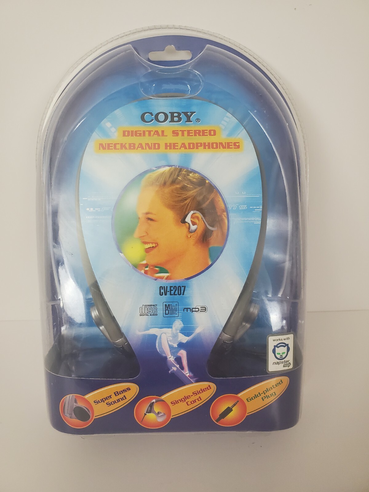 COBY CV-E207 DIGITAL STEREO NECKBAND IN-EAR HEADPHONES NOS