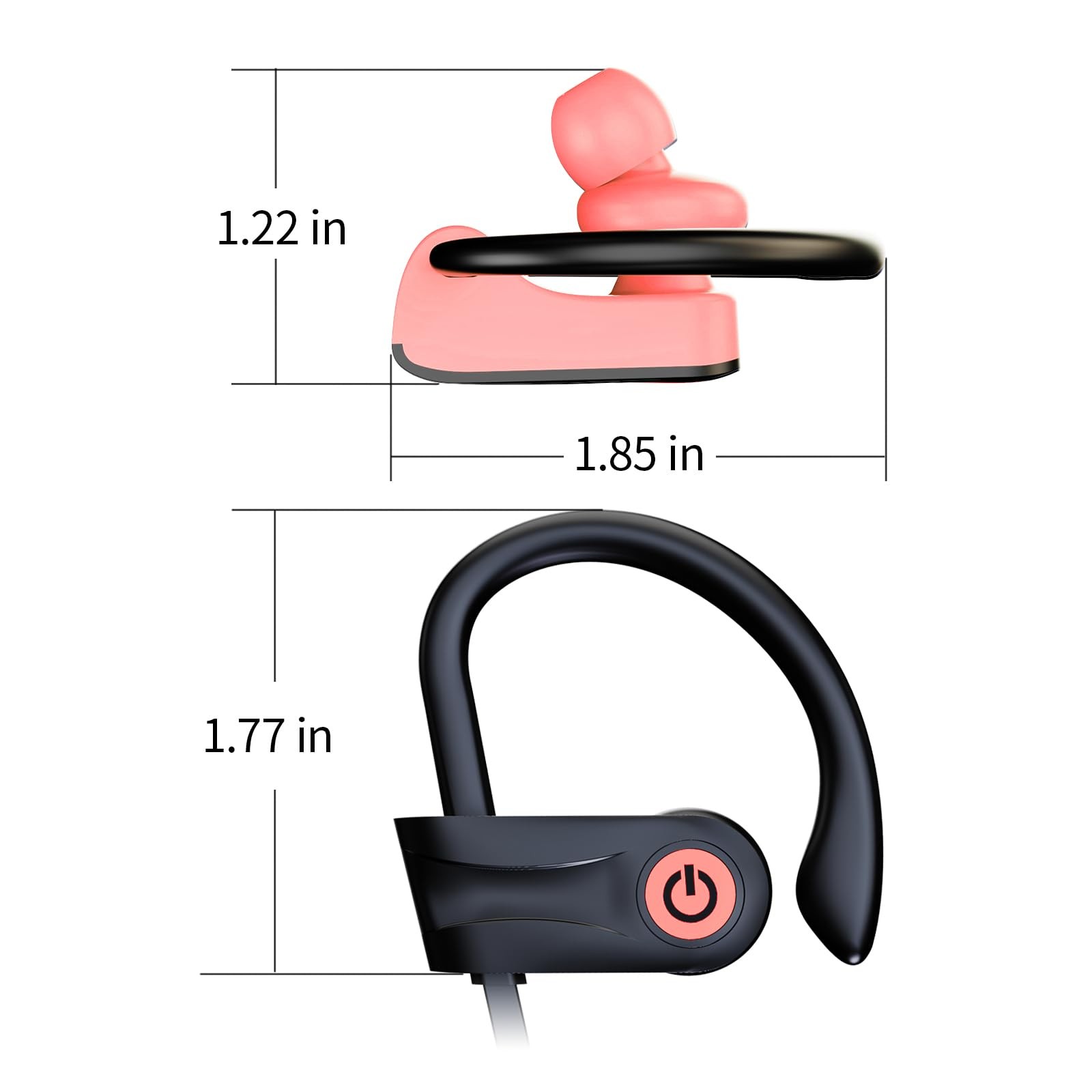 Boean Bluetooth Headphones, Wireless Earbuds with 16 Hours m, Pink