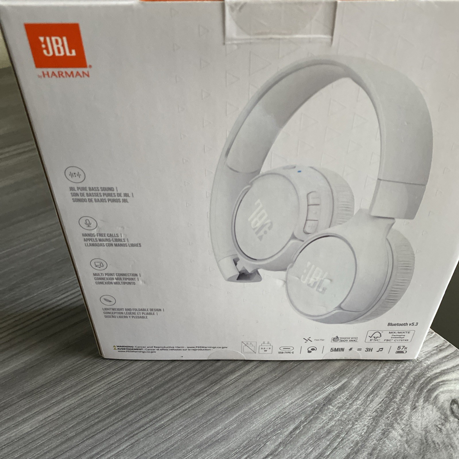 JBL Tune By Harman 520BT Wireless Bluetooth Headphones 57 Hours Pure Bass Sound