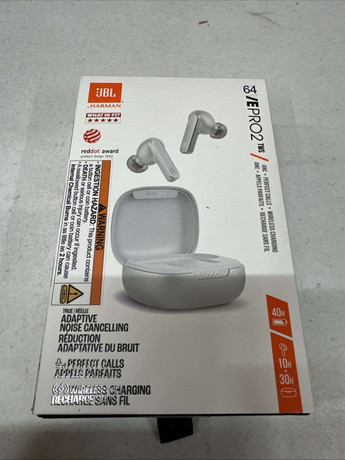 JBL Live Pro 2 Wireless Bluetooth Noise Cancelling Earbuds Silver NEW SEALED