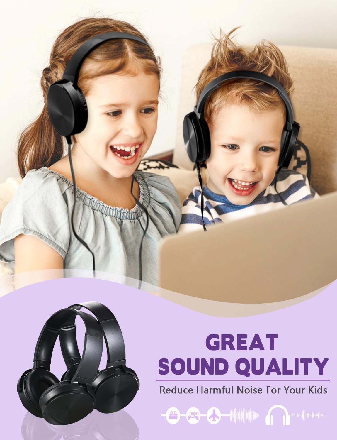 Classroom Headphones Bulk 24 Pack Multi Colored for Kids School, Wholesale Class