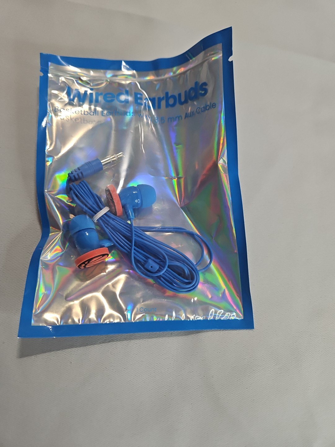 New Wired Earbuds Basketball Earbuds Blue Cable With 35 mm Aux A12