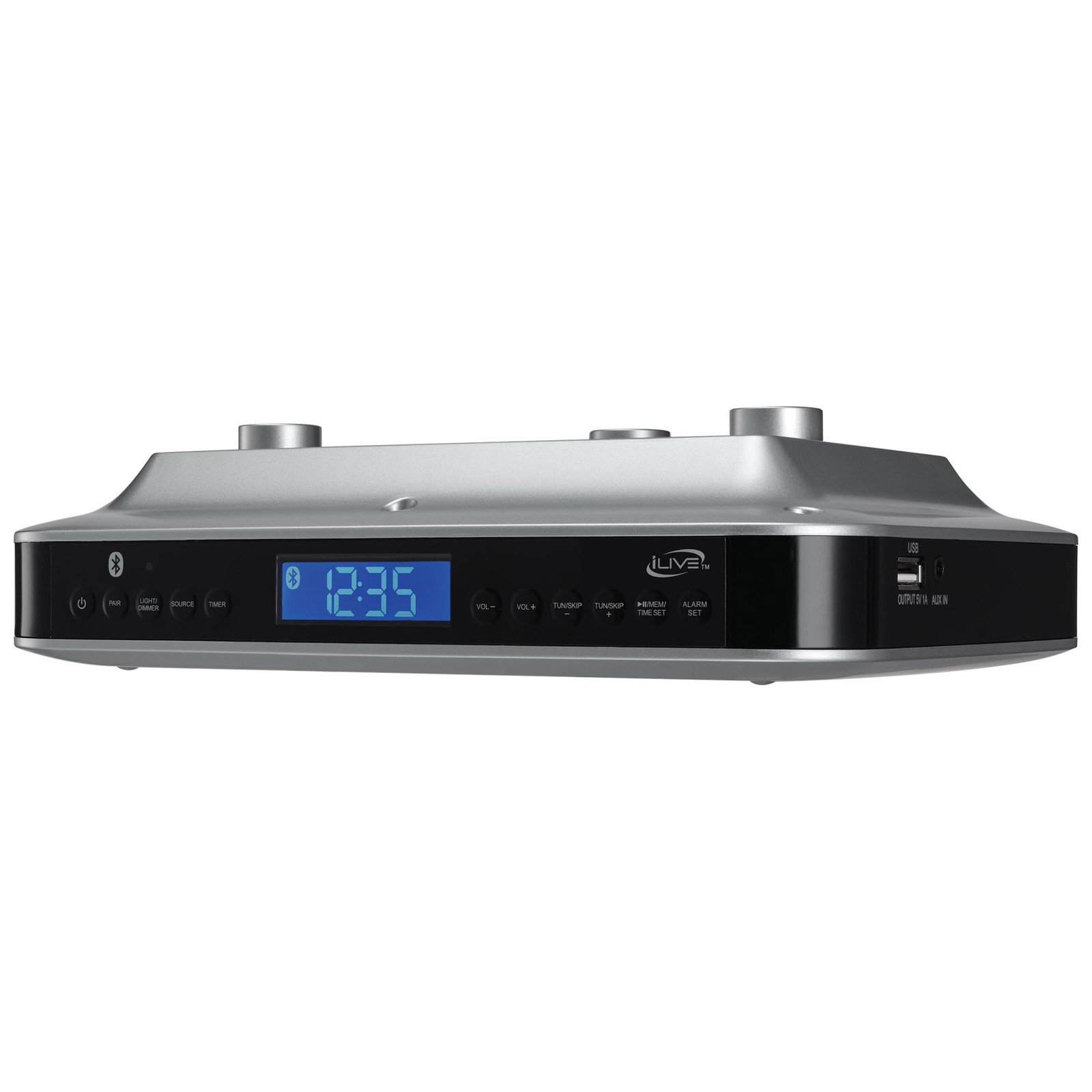 iLive Under Cabinet Music System with Built in Stereo Speakers and FM black