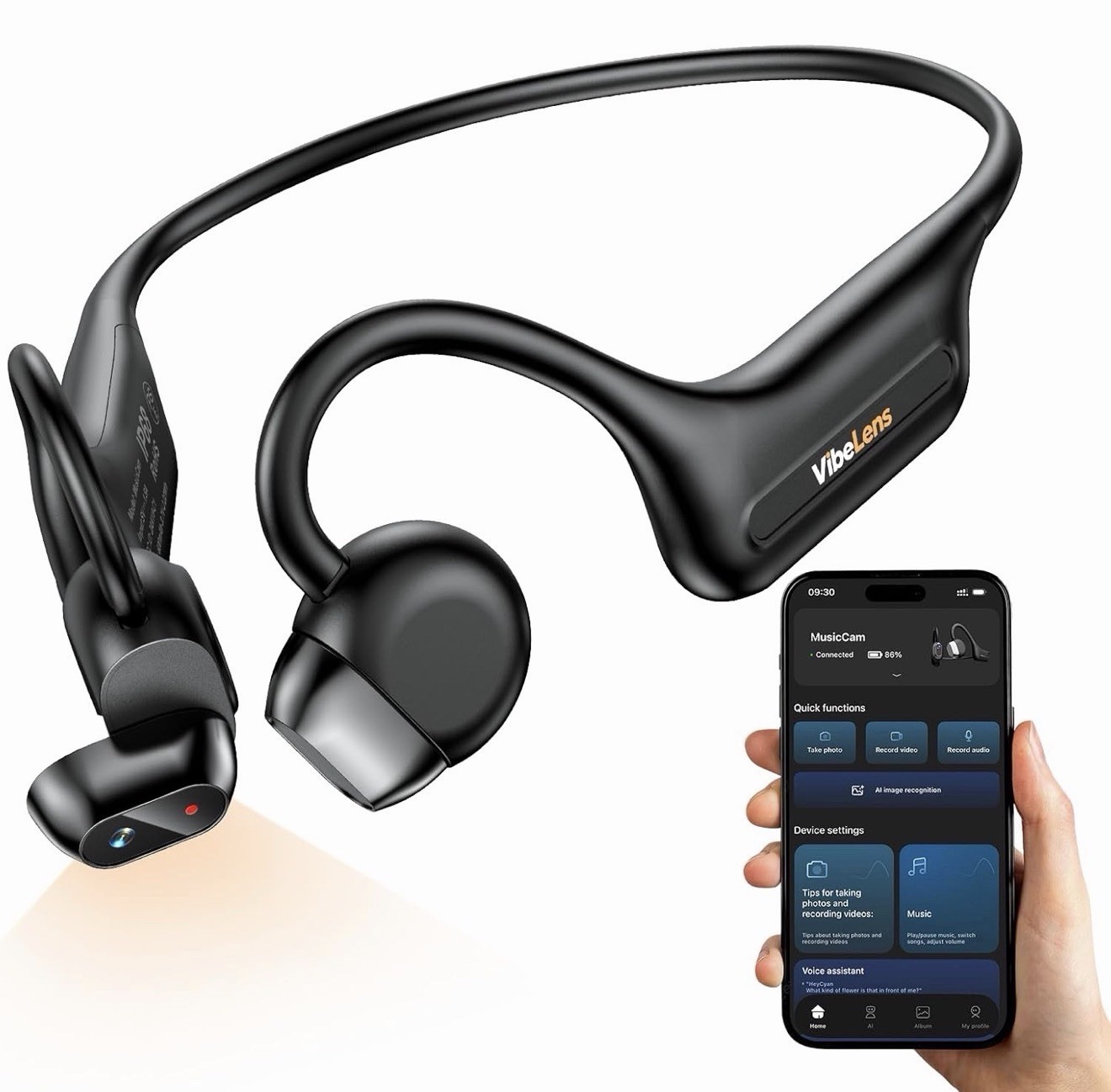 MusicCam World’s 1st Bone Conduction Headphones, Hand-Free POV Camera Headphones