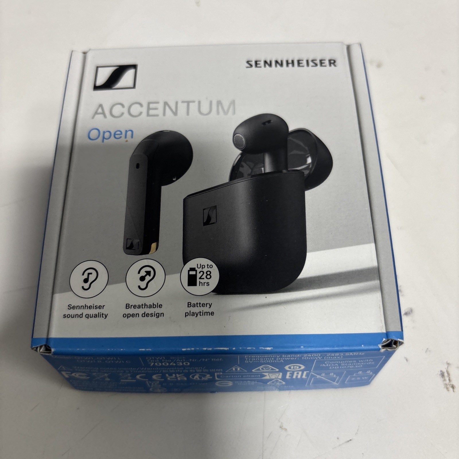 Sennheiser ACCENTUM Open Wireless Earbuds – Black Open Box