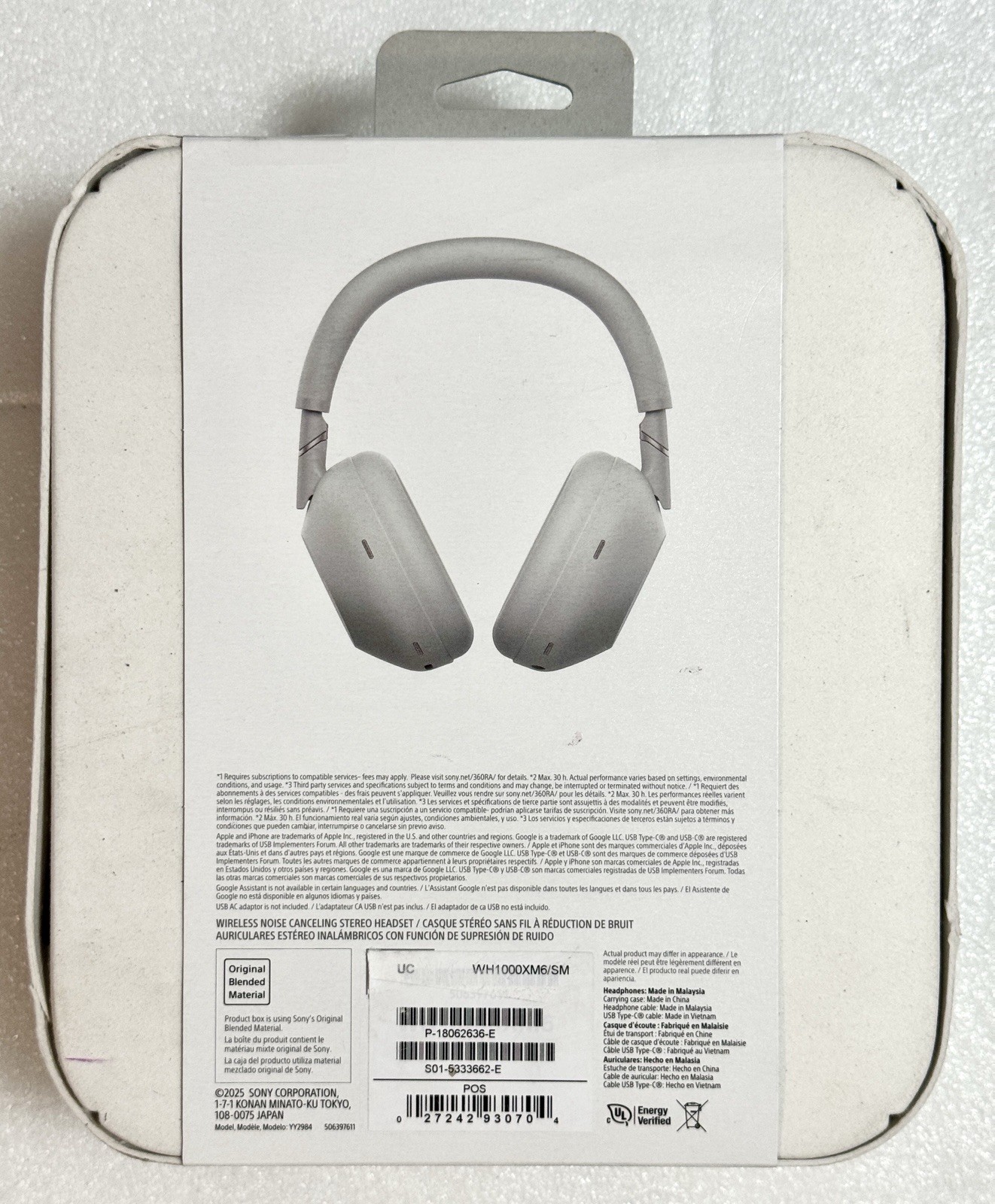 SONY WH-1000XM6 Best Wireless Noise Canceling Headphones – Platinum Silver – NEW