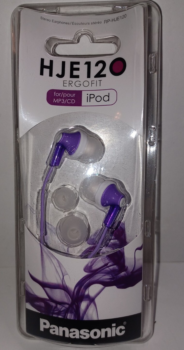 Panasonic RP-HJE120/ RP-HJE120PPV In-Ear Earbud Headphones, Violet. (D2)