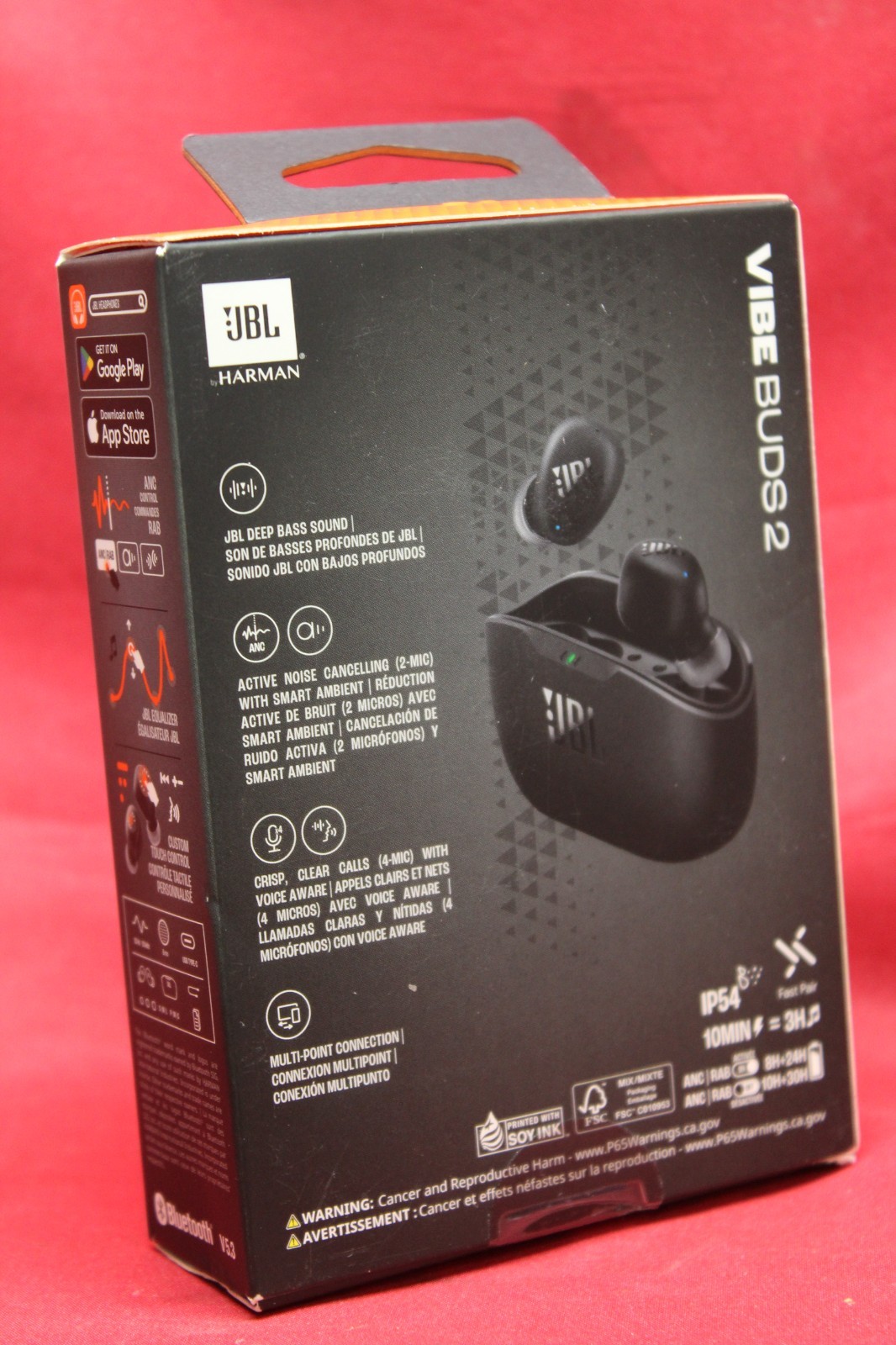 JBL Vibe Buds 2 True Wireless Noise Cancelling Bluetooth Earbuds Black