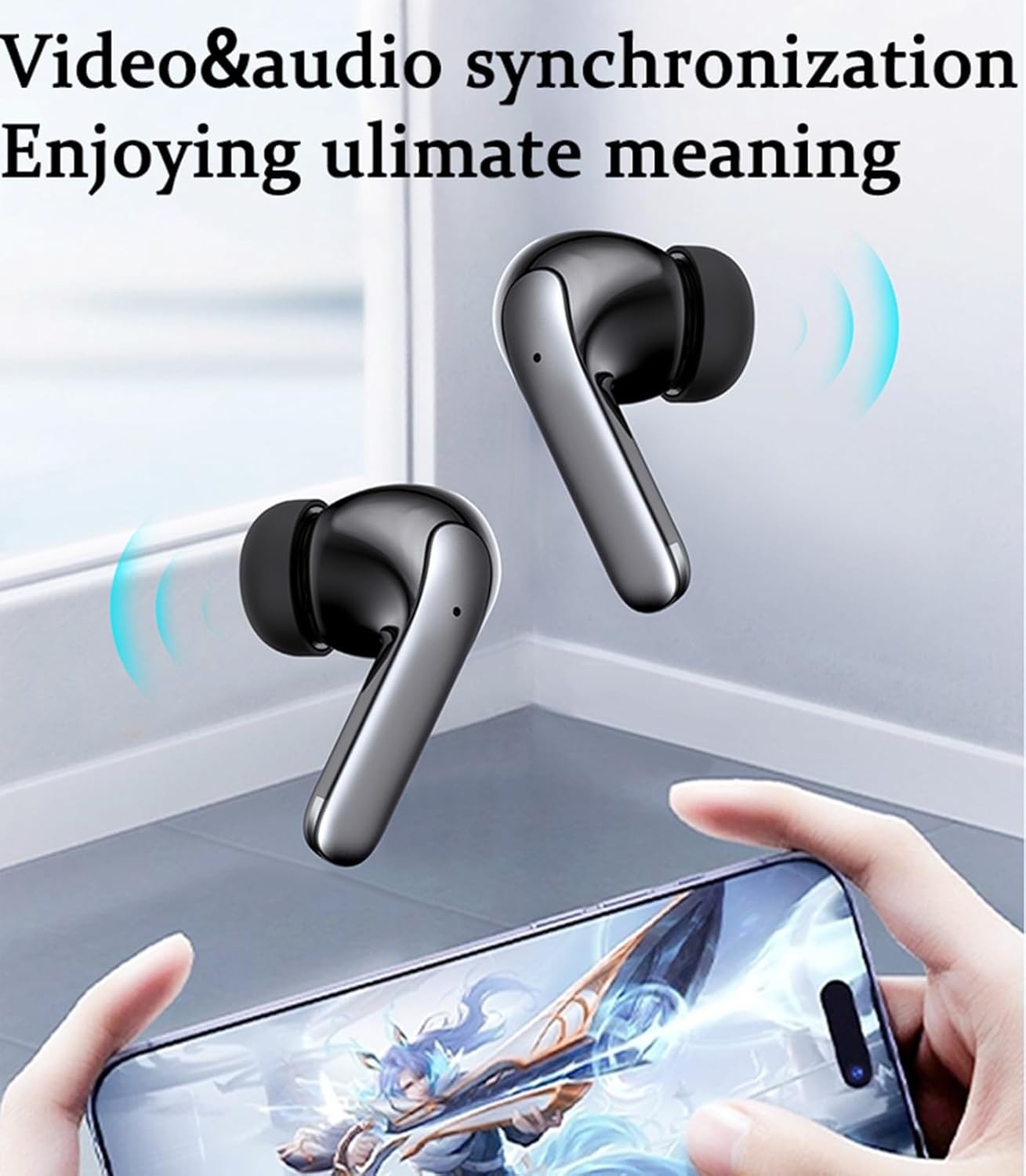 Bluetooth Headphones True Wireless Earbuds 60H Playback LED Power Display