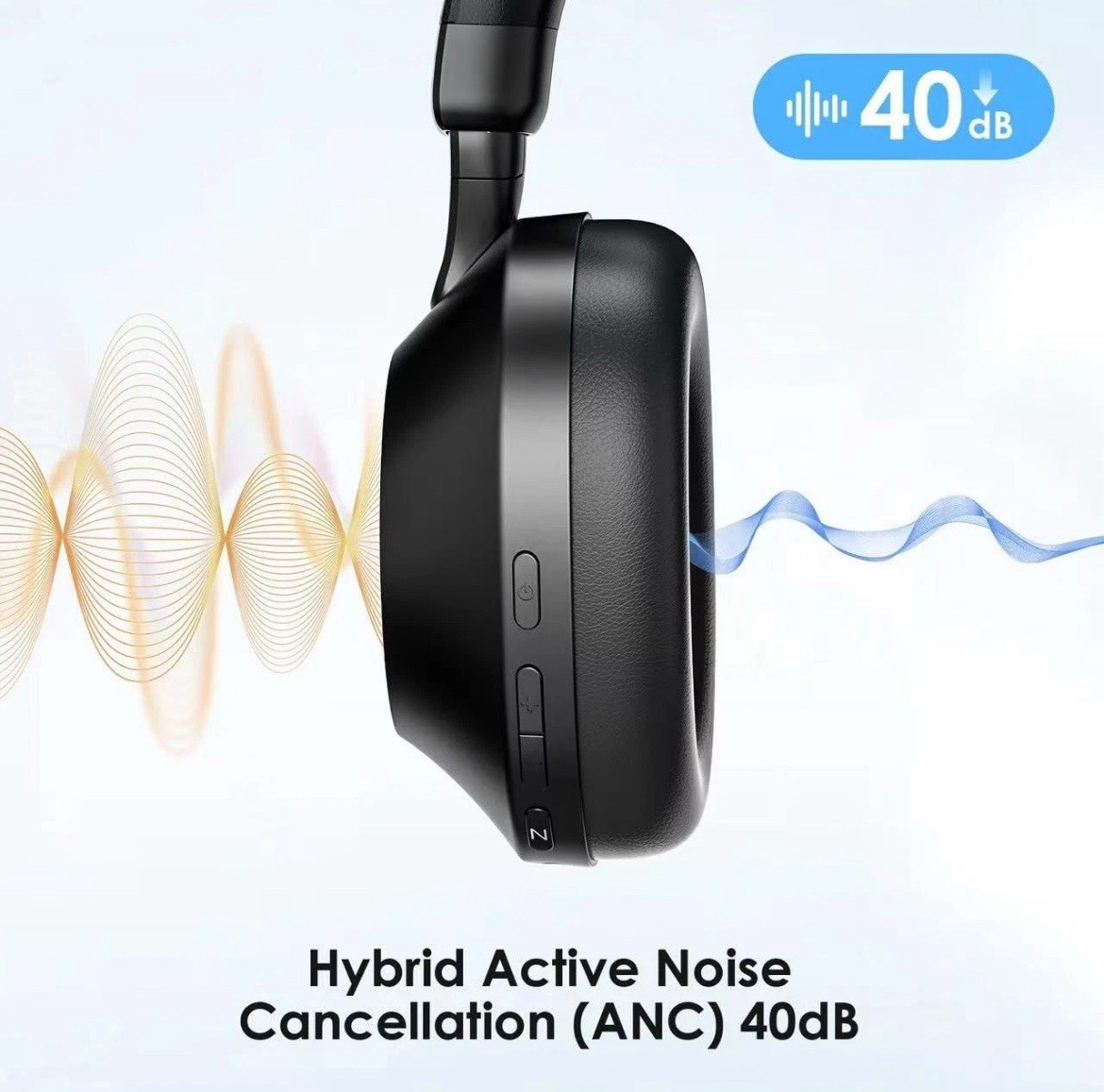 Noise Cancelling Headphones Over Ear Bluetooth 5.3 Wireless/Wired, 40H Playtime