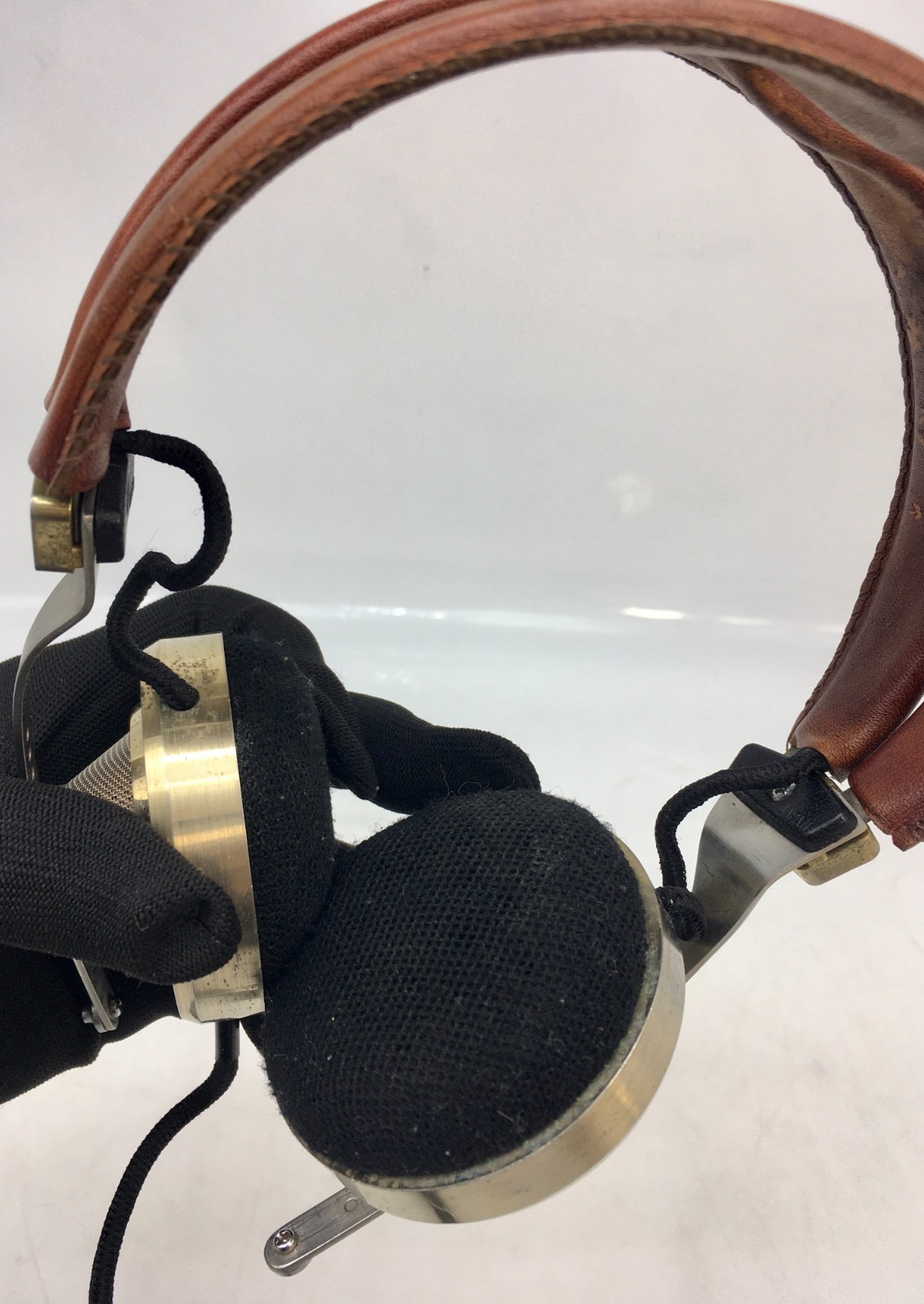Pioneer SE-L40 Vintage Stereo Headphones Brass & Leather Tested With Case