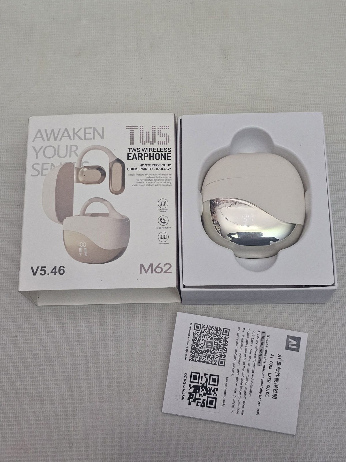 Wireless Earbuds Open Ear Earhooks Headphones Air Conduction Headphones Yellow