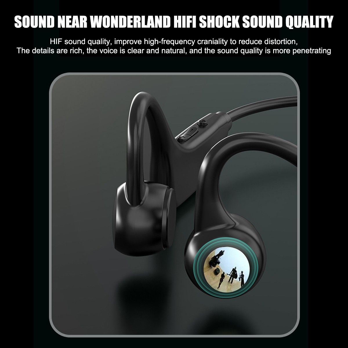 Outdoor Bone Conduction Headphones Bluetooth 5.3 Wireless Earbuds Sport Headset