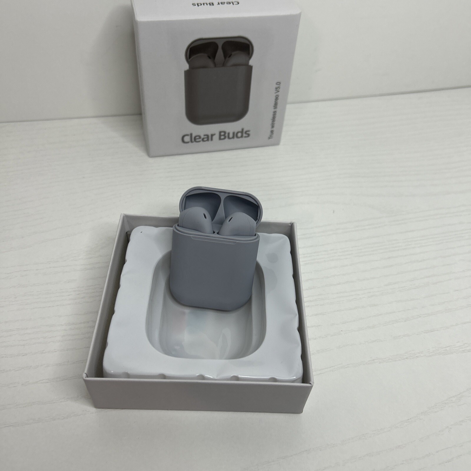 Wireless Stereo V5.0 For Android iOS BT5.0 Clear Buds Grey