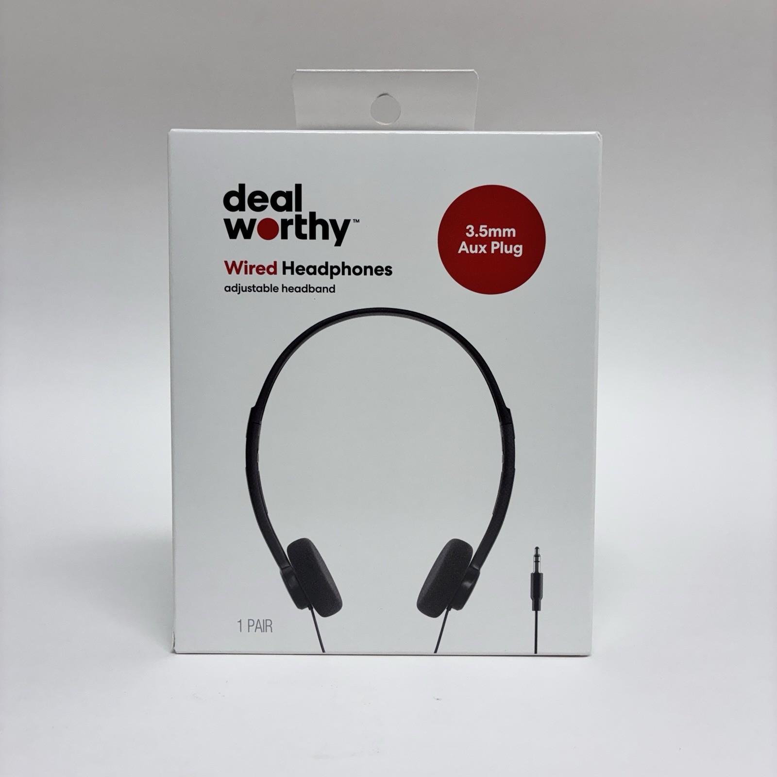 Deal Worthy WIRED Headphones 3.5mm AUX Jack Adjustable Headband, Black | SEALED
