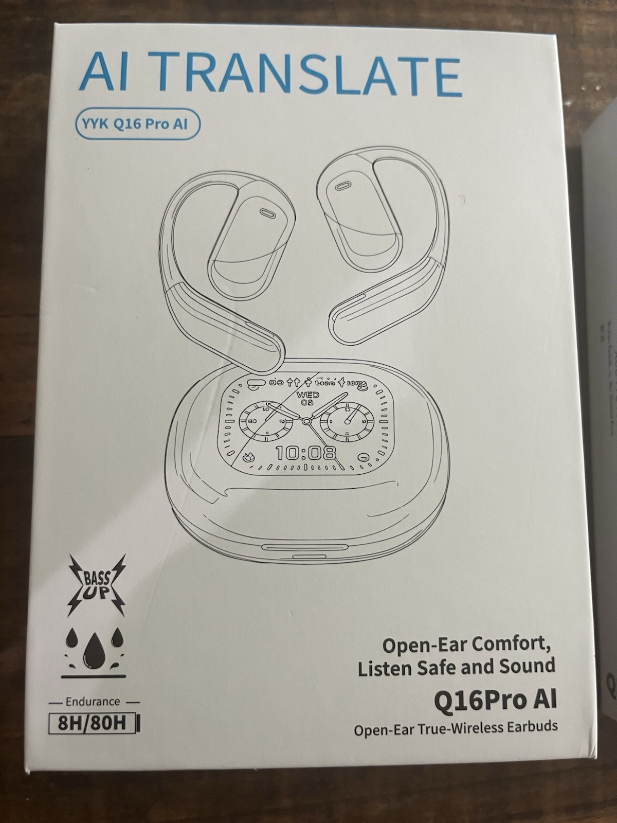 YYK Q16 Pro AI Open-Ear True-Wireless Ear-hook Bluetooth Earbuds Black
