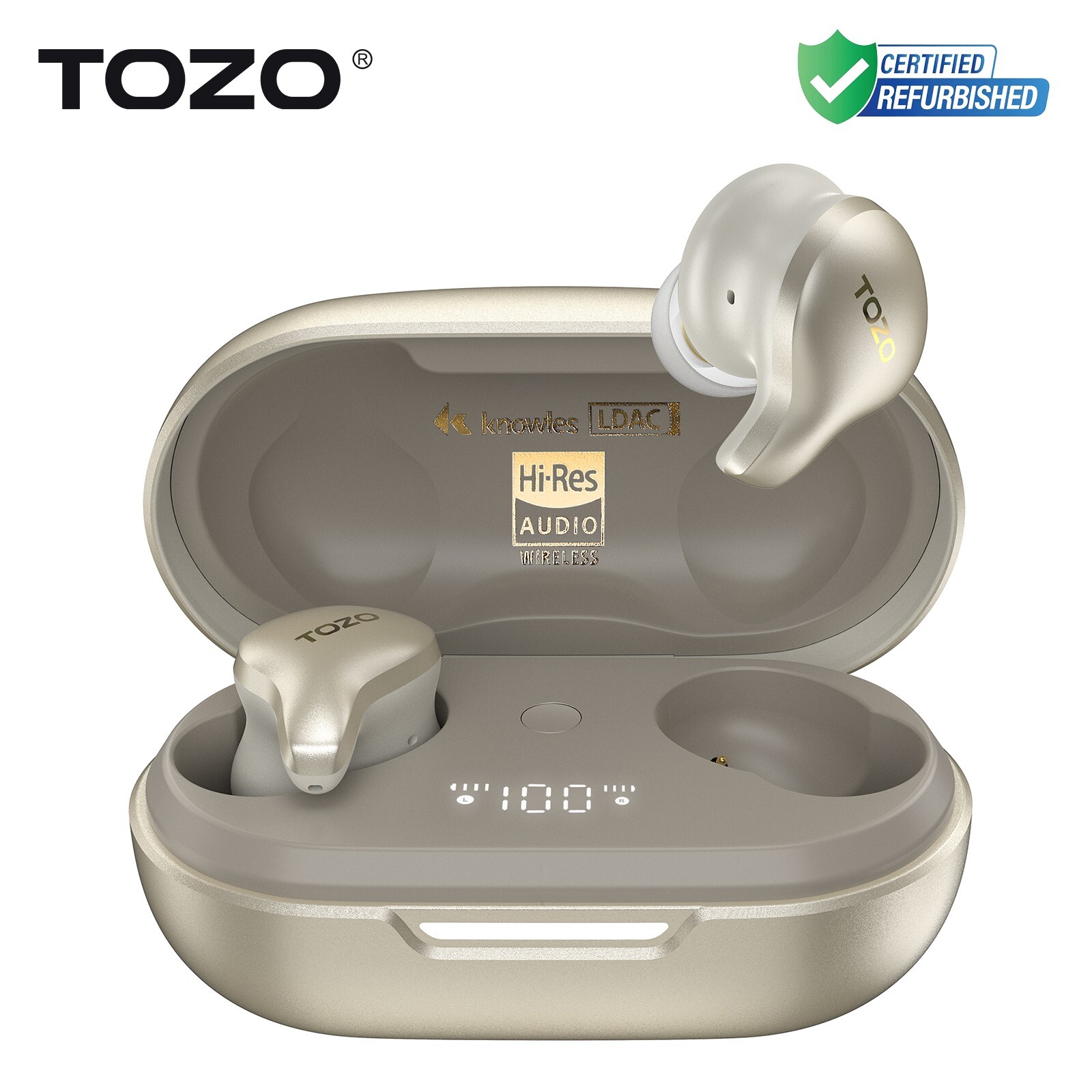 TOZO Golden X1 Bluetooth 5.3 ENC ANC Wireless Earbuds, Champagne (Renew)