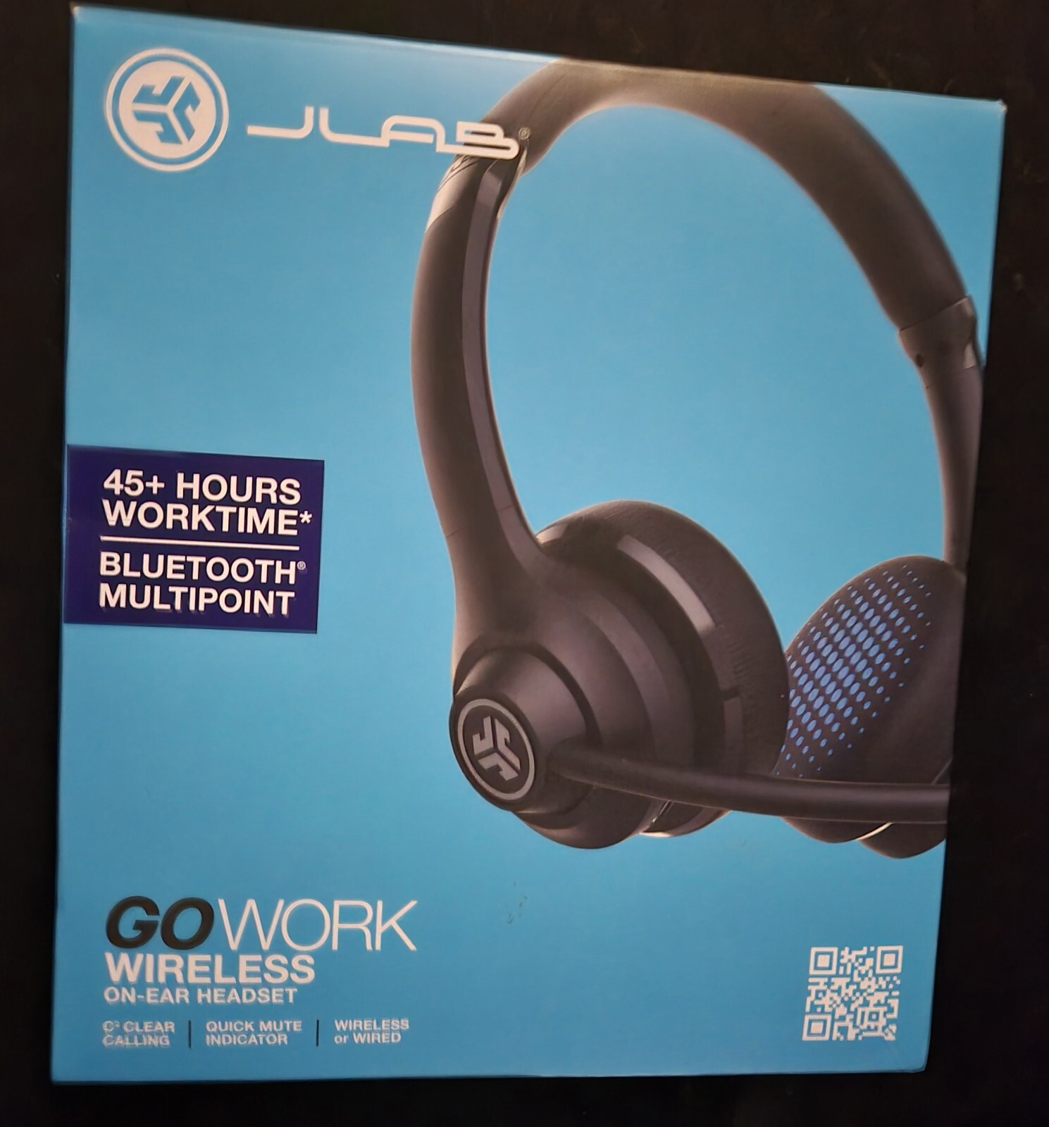 JLab – GO Work Wireless & Wired On-Ear Headset – Black