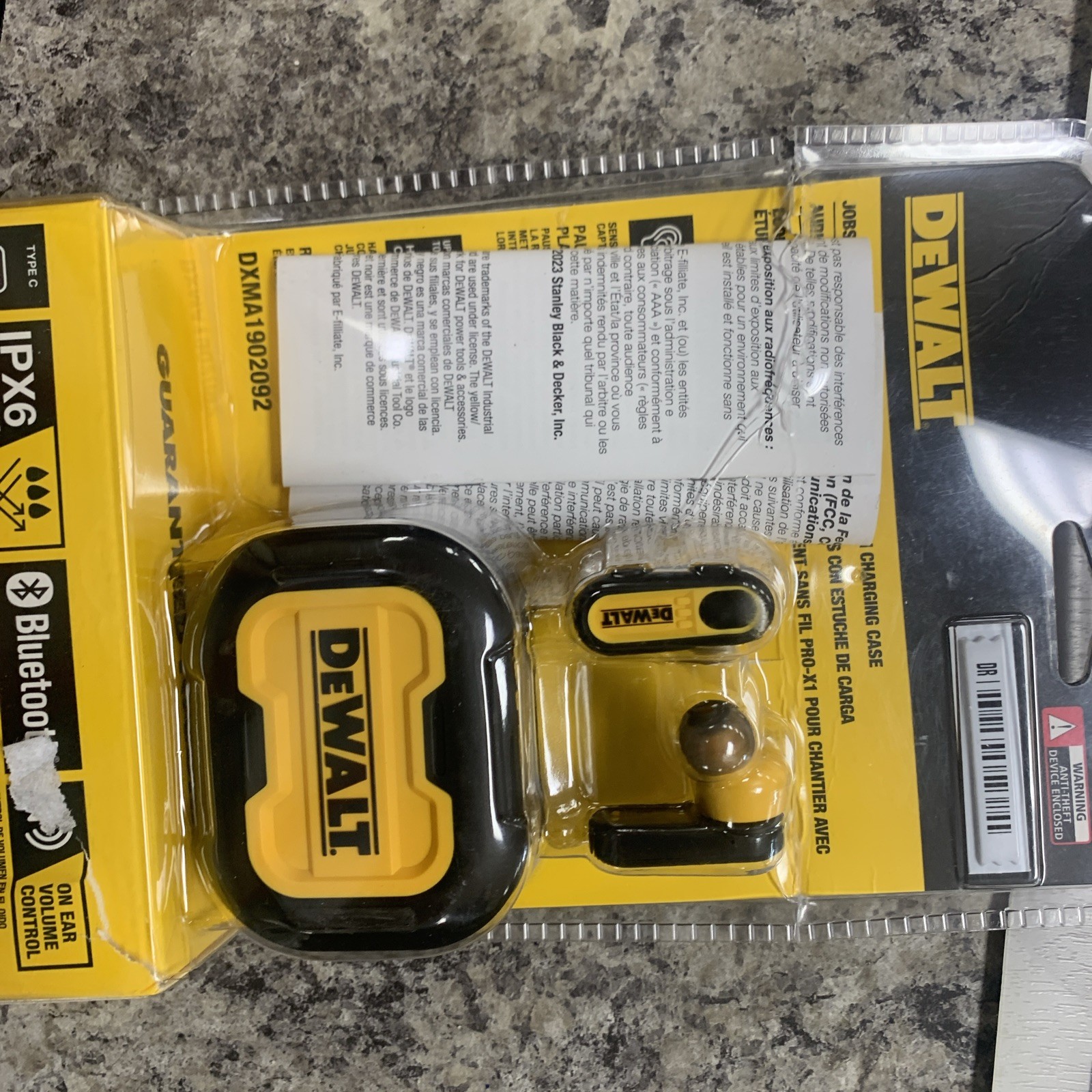DEWALT DXMA1902092 Pro-X1 Jobsite Bluetooth Earbuds – Black/Yellow