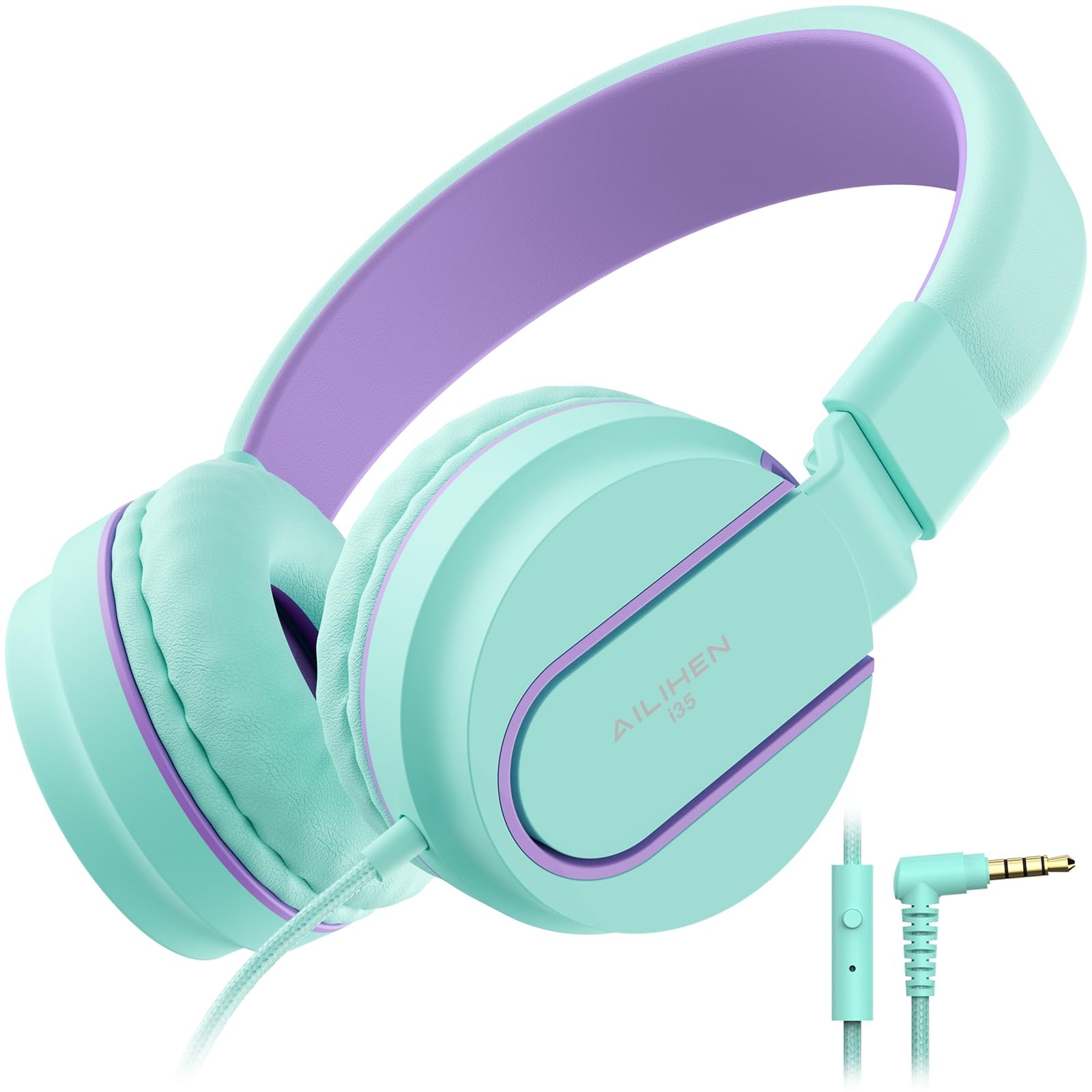 AILIHEN I35 Kid Headphones with Microphone Volume Limited Childrens Girls Boys
