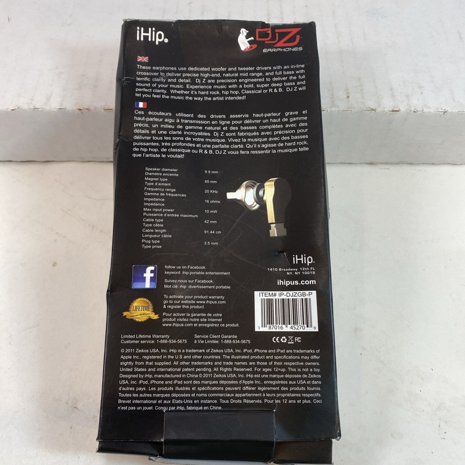 iHip DJZ Earphones High Performance Mic & Volume Control Noise Isolating Pink