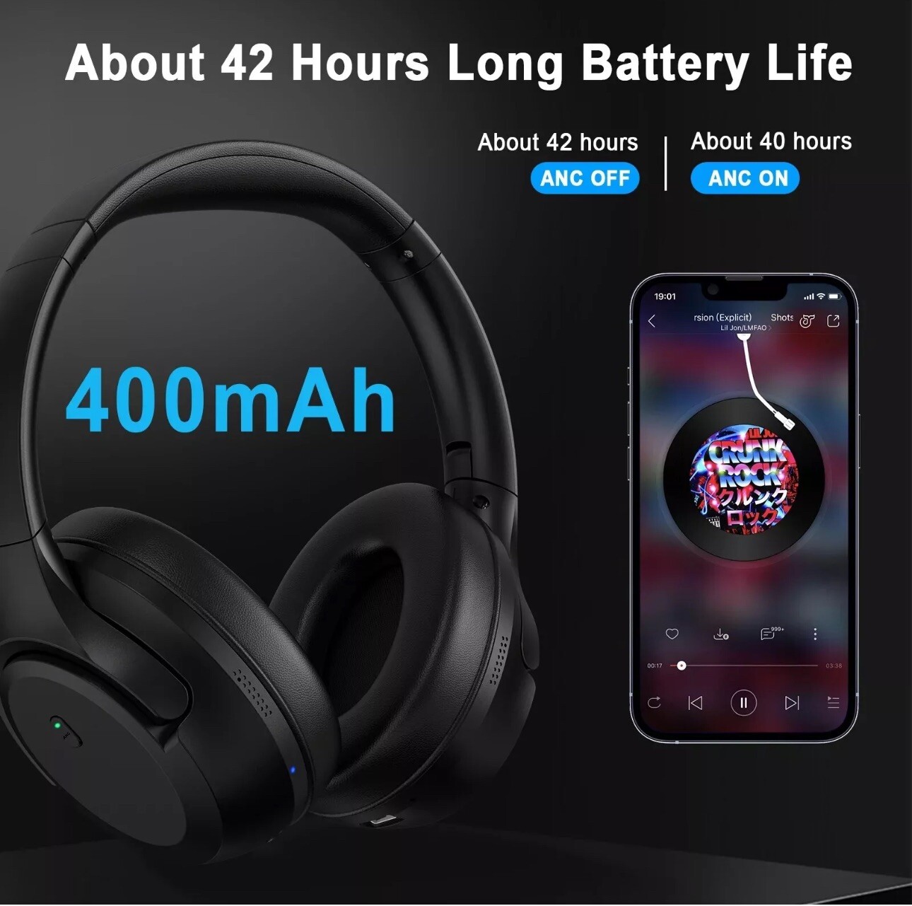 VILINICE Noise Reduction Headphones, Wireless Bluetooth Over Ear Headphones