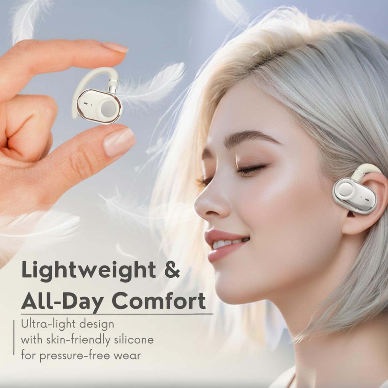 Open Ear Earbuds with Bi-Axial Adjustment Fit and Immersive Sound, Bluetooth …