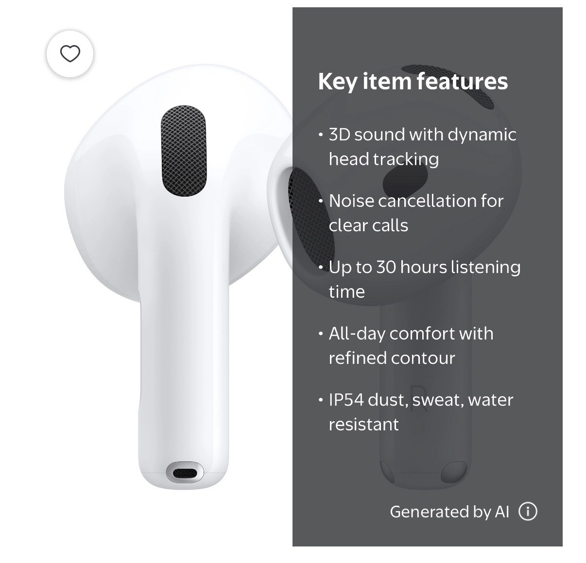 Apple AirPods 4 White Bluetooth In-Ear Earbuds w/ USB-C Case, ANC MXP93LL/A