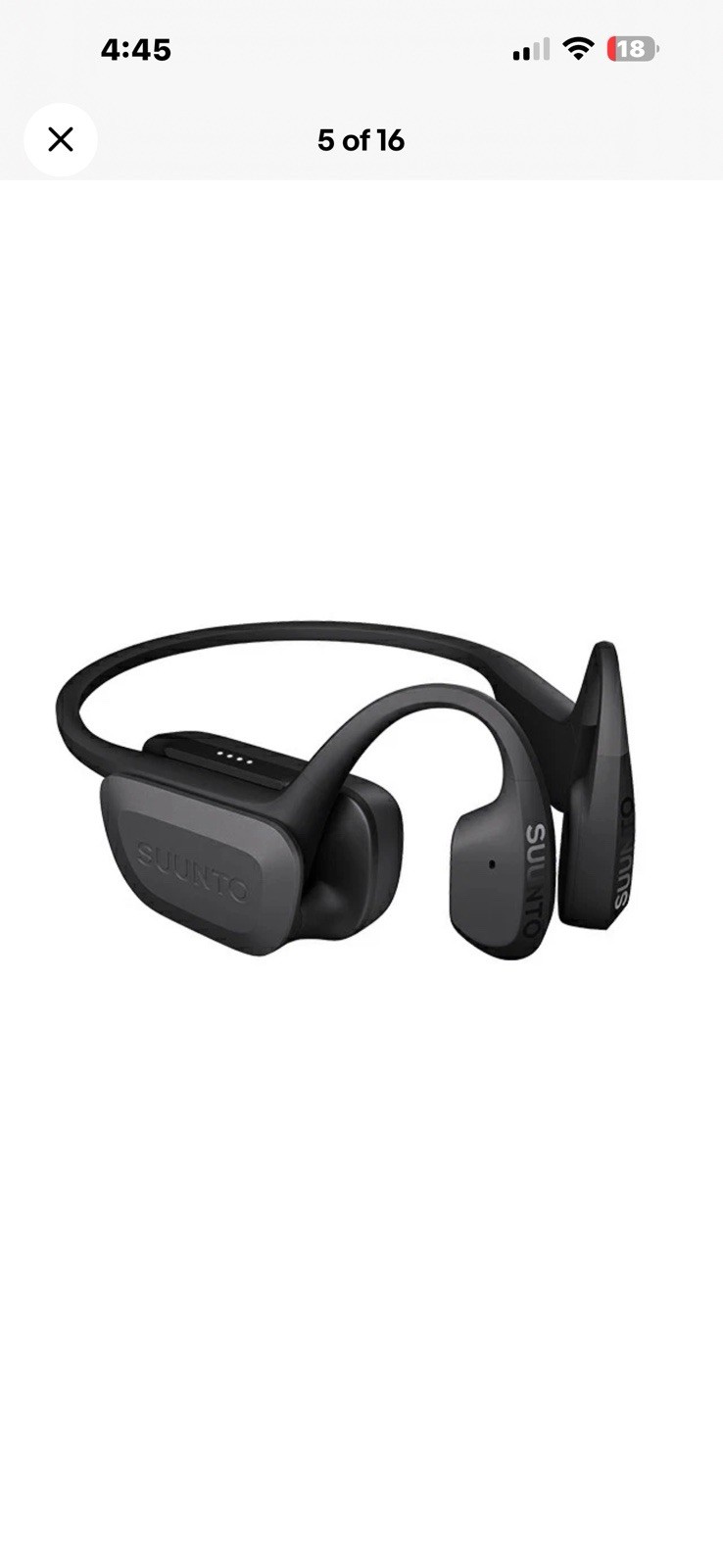 Suunto AQUA BLACK Rechargeable Quartz Headphones Bluetooth. Sealed. SS051023000.