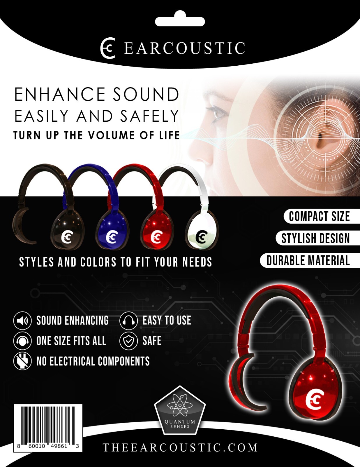 Earcoustic Headphones “Readers For Your Ears”, Hearing Aid Headphones