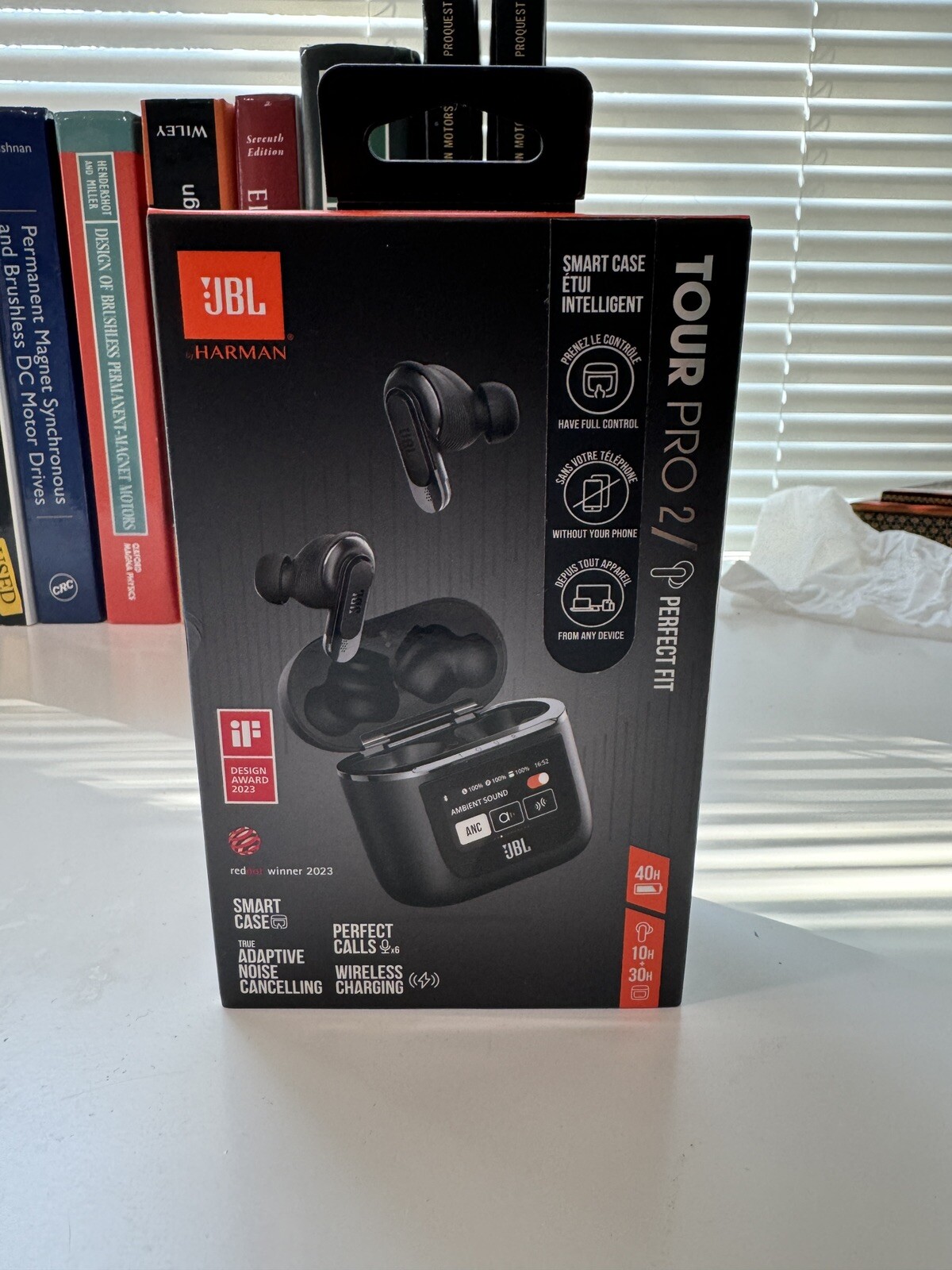 JBL Tour Pro 2 True Wireless Bluetooth In-Ear Headphones – Black