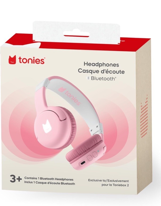 Tonies Foldable Headphones for Kids – Comfortably Designed Pink wireless Bluetoo